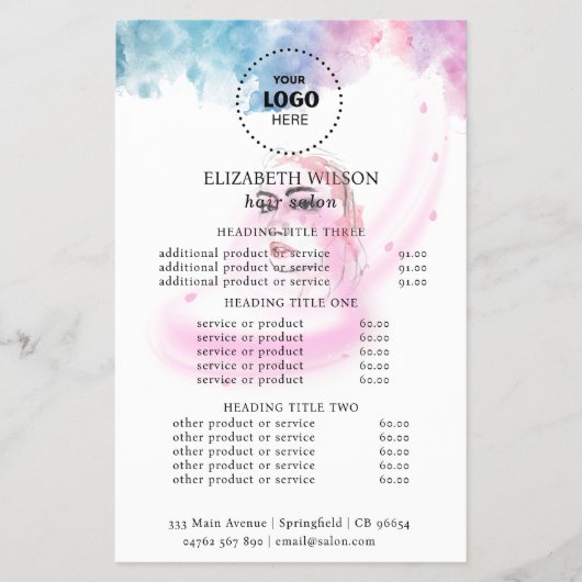 Paarse Glitter Luxe Drip Salon Flyer (Voorkant)
