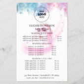 Paarse Glitter Luxe Drip Salon Flyer (Achterkant)