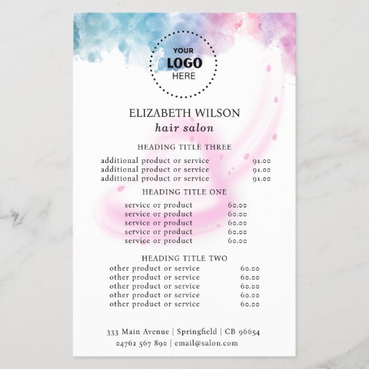 Paarse Glitter Luxe Drip Salon Flyer (Voorkant)