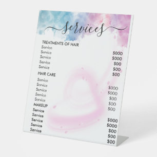 Paarse Glitter Luxe Drip Salon Reclamebord Met Voetstuk