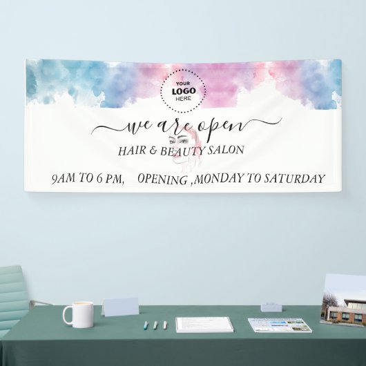 Paarse Glitter Luxe Drip Salon Spandoek (Beurs)