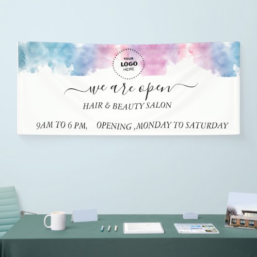 Paarse Glitter Luxe Drip Salon Spandoek (Beurs)