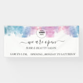 Paarse Glitter Luxe Drip Salon Spandoek (Horizontaal)