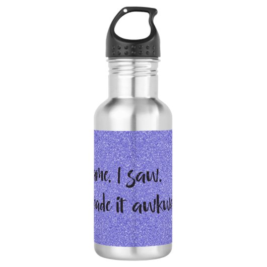 Paarse glitter maakte ik het Awkward Water Fles (Voorkant)