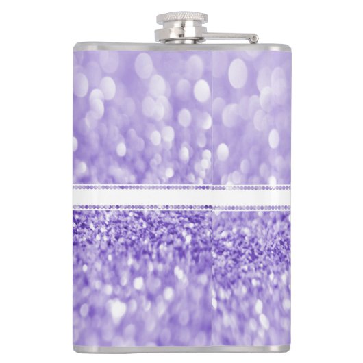 Paarse Glitter-maatkolf Heupfles (Achterkant)