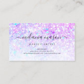Paarse Glitter Make-up Artiest Modern Visitekaartje (Achterkant)