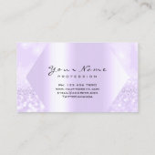 Paarse Glitter Makeup Artiest Lashes Browns Visitekaartje (Achterkant)