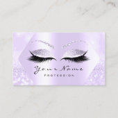 Paarse Glitter Makeup Artiest Lashes Browns Visitekaartje (Voorkant)