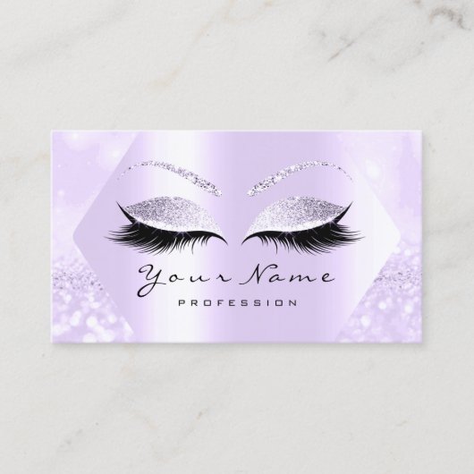 Paarse Glitter Makeup Artiest Lashes Browns Visitekaartje (Voorkant)