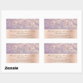 Paarse Glitter Makeup Gold Confetti Blush RSVP Rechthoekige Sticker (Vel)
