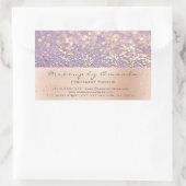 Paarse Glitter Makeup Gold Confetti Blush RSVP Rechthoekige Sticker (Tas)