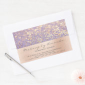 Paarse Glitter Makeup Gold Confetti Blush RSVP Rechthoekige Sticker (Envelop)