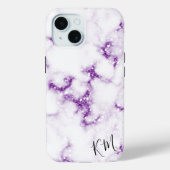 Paarse Glitter Marble Personalized Case-Mate iPhone Case (Achterkant)