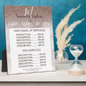 Paarse Glitter Marked Hair SPA Salon Price Menu Fotoplaat (Zijkant)