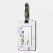 Paarse Glitter Marmer Gepersonaliseerde Bagage Lab Bagagelabel (Achterkant verticaal)
