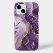 Paarse Glitter Marmeren Hoestelcase Case-Mate iPhone Case (Achterkant)