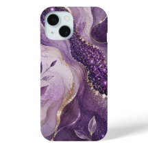 Paarse Glitter Marmeren Hoestelcase