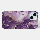 Paarse Glitter Marmeren Hoestelcase Case-Mate iPhone Case (Achterkant (horizontaal))