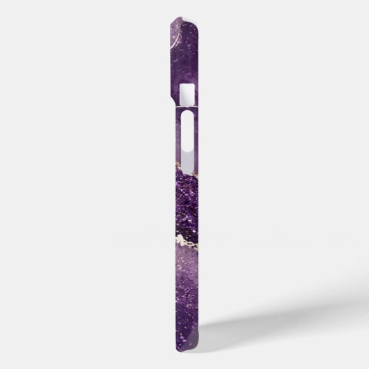 Paarse Glitter Marmeren Hoestelcase Case-Mate iPhone Case (Achterkant / Links)