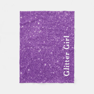 Paarse Glitter Meisje Laat Je Glamour Fonkeling Zi Fleece Deken