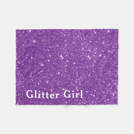 Paarse Glitter Meisje Show Uw Glamours Sparkle Fleece Deken (Voorkant (Horizontaal))
