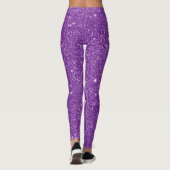 Paarse Glitter Meisje Show Uw Glamours Sparkle Leggings (Achterkant)