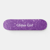 Paarse Glitter Meisje Show Uw Glamours Sparkle Skateboard (Horizontaal)