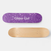 Paarse Glitter Meisje Show Uw Glamours Sparkle Skateboard (Horizontaal)