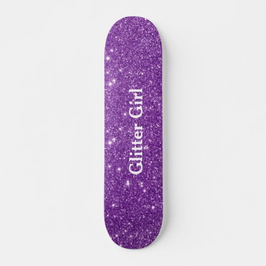 Paarse Glitter Meisje Show Uw Glamours Sparkle Skateboard (Voorkant)