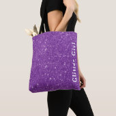 Paarse Glitter Meisje Show Uw Glamours Sparkle Tote Bag (Dichtbij)