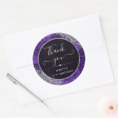 Paarse Glitter Mermaid Letters Birthday Ronde Sticker (Envelop)