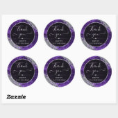 Paarse Glitter Mermaid Letters Birthday Ronde Sticker (Vel)