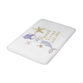 Paarse Glitter Mermaid Wishes Starfish Kisses Badmat (Gekanteld)