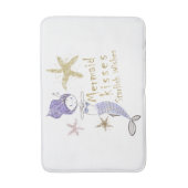 Paarse Glitter Mermaid Wishes Starfish Kisses Badmat (Voorkant Verticaal)
