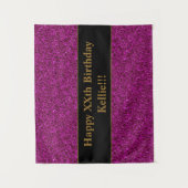 Paarse glitter met bericht Birthday tapestry Wandkleed (Voorkant)