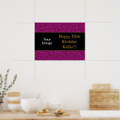 Paarse glitter met bericht Poster op zaterdag (Keuken)