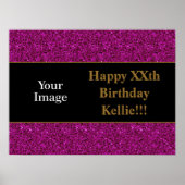 Paarse glitter met bericht Poster op zaterdag (Voorkant)