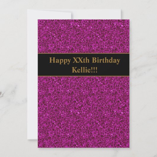 Paarse glitter met Berichtenfeest Kaart (Voorkant)