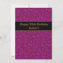 Paarse glitter met Berichtenfeest Kaart