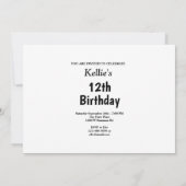 Paarse glitter met berichtfoto van Birthday Party Kaart (Achterkant)