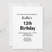 Paarse glitter met berichtfoto van Birthday Party Kaart (Achterkant)