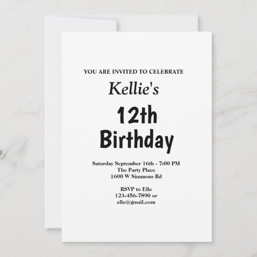 Paarse glitter met berichtfoto van Birthday Party Kaart (Achterkant)