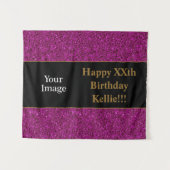 Paarse glitter met berichtfoto van zaterdag wandkleed (Voorkant (horizontaal))