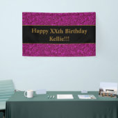 Paarse glitter met boodschappenbanner spandoek (Beurs)