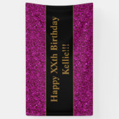 Paarse glitter met boodschappenbanner spandoek (Verticaal)
