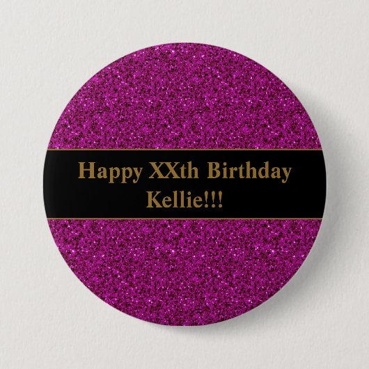 Paarse glitter met Button van de Berichtendag (Voorkant)