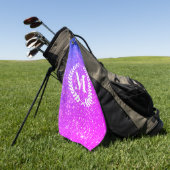 Paarse glitter met monogram golfhanddoek (Groen)