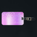 Paarse Glitter Metaal Monogram Naam Bagagelabel<br><div class="desc">Paarse Nep Folie Metallic Glitter Geborsteld Metaal Monogram Naam en Initiaal Tas of Bagage Label. Dit is het perfecte cadeau voor sweet 16 verjaardag,  bruiloft,  bruidsfeest,  jubileum,  baby shower of vrijgezellenfeest voor iemand die van glamour luxe en chic stijlen houdt.</div>