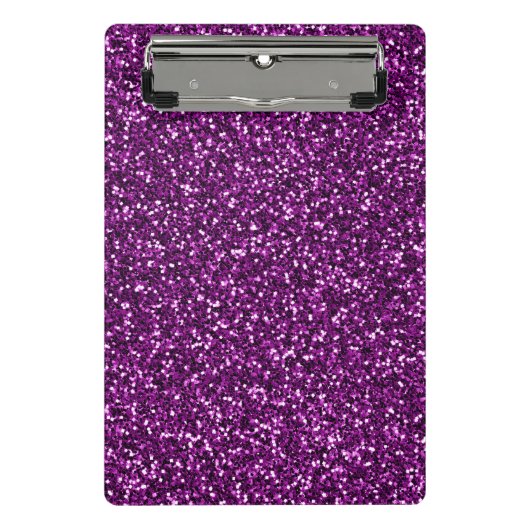 Paarse Glitter Middennacht Mini Klembord (Voorkant)