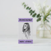 Paarse Glitter Model Actress Singer Visitekaartjes (Staand voorkant)